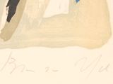 a drawing of a man sitting on a bench