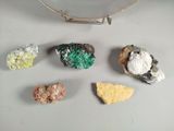 five different types of rocks on the table