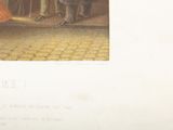 a drawing of a man standing in front of a crowd of people