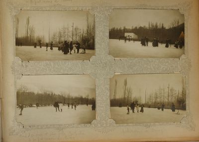 plusieurs photos en noir et blanc de personnes marchant dans la neige