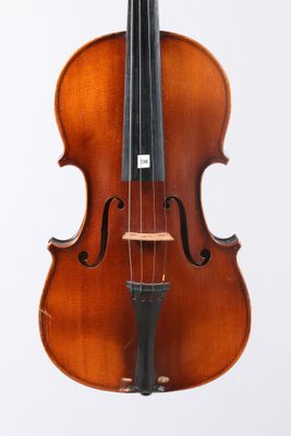 a close up of a violin with a bow on a white background