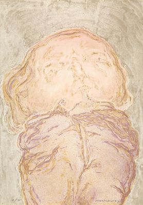 une image représentant un tableau où l'on voit le visage d'une femme avec un nœud autour du cou