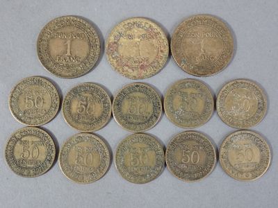 Lot de pièces de la Chambre de Commerce : 3 Bon pour 1 franc…