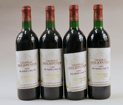 4 bouteilles Château Segonnes, Margaux, 1992