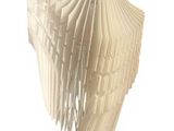 a folded book sculpture made out of paper on a white surface