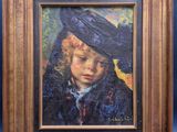 Portrait d'une jeune fille portant un chapeau noir, par [auteur]