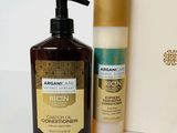 an image of a bottle of argan oil next to a bottle of conditioner