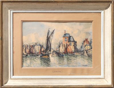 une image d'une peinture de bateaux dans l'eau