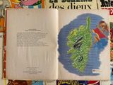 a book open to a map of the island of hawaii