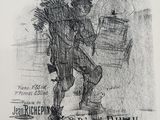 an image of a drawing of a man carrying a bag