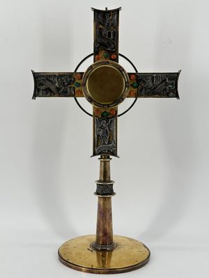 Ostensoir en argent 900 millième partiellement doré au poinç…