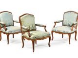 pair of louis xv style walnut armchairs with upholstered upholstered upholstered upholstered upholstered upholstered upholstered uphol