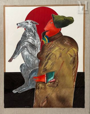 Michel POTIER (1941-), 2 lithographies - Les amis : 85 x 65 …