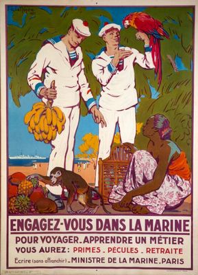 affiche représentant deux hommes debout côte à côte devant un palmier