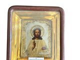 an image of a picture of jesus in a gold frame on a white background