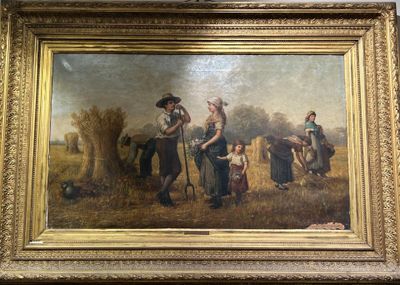 Ecole française XIXe, P.COUTORIER "Tableau paysan"