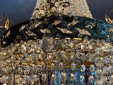a large crystal chandelier hanging from the ceiling