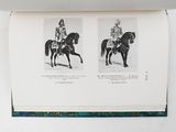 two pictures of a man riding a horse in a book