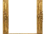 an old gold frame with a white background