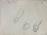 drawing of a pair of shoes and a pair of shoes on a piece of paper