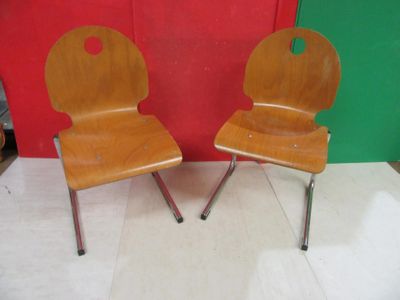 441.6 - Quatre Chaises Pietement Metal Chrome ET Contreplaqu…