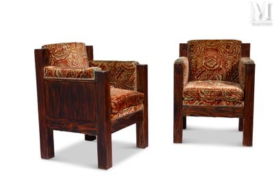 paire de fauteuils Art déco avec coussins rembourrés