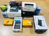 many different types of electronic equipment sitting on the floor