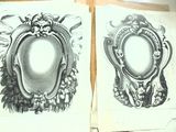 deux dessins représentant deux miroirs ovales sur une feuille de papier