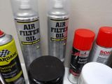 many different types of air filterr and other items on the counter