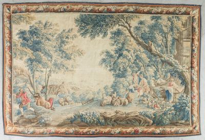 an image of a tapestry hanging on the wall of a room
