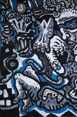 David PIROTTE (1965), huile sur toile, Sans titre, compositi… - Photo 1