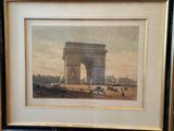 painting of a view of the arc de trio triumph in paris