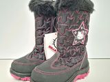 girls ' s hello kitty winter boots with faux trim and pink soles