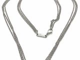 a close up of a long chain with a clasp on a white background