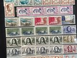 a picture of a collection of stamps on a table