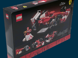 a box that has a lego race car inside of it