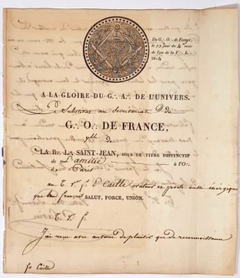 un vieux document comportant des inscriptions et muni d'un sceau