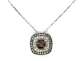a close up of a necklace on a white background with diamonds