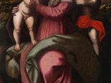 une image d'un tableau représentant une femme tenant un enfant dans ses bras