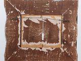 a picture of a wooden picture frame on a chair