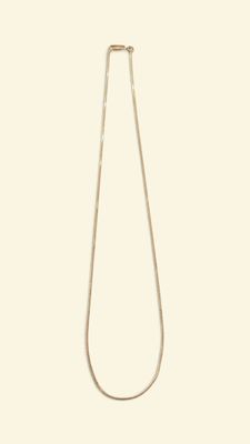 un long collier en argent muni d'une longue chaîne