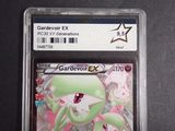 a close up of a pokemon card with a star in the background