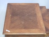 a wooden table with a drawer on top of it