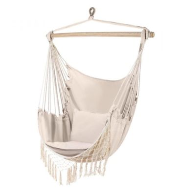 fauteuil-hamac suspendu avec coussin et oreiller
