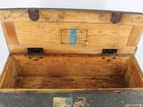 an old trunk that is sitting on a table