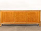 a wooden cabinet with two doors and two drawers