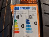 an image of a close up of a tire with a sticker on it
