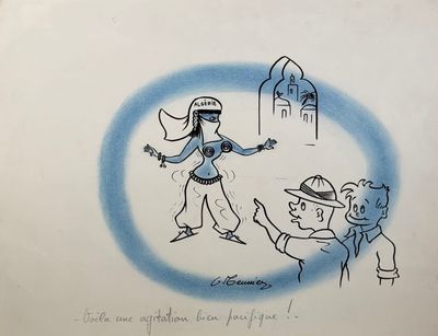 dessin humoristique représentant une femme portant un chapeau de cow-boy et un homme portant un chapeau de cow-boy