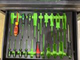 many tools in the drawer of a tool box