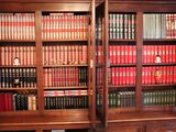 many books on the bookshelves in the library